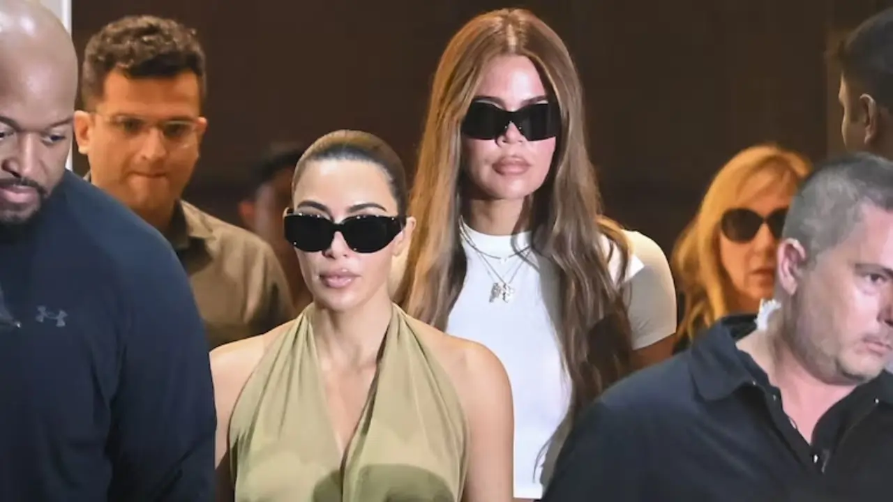 Kim Kardashian, Khloe Kardashian arrive in Mumbai for Anant Ambani-Radhika Merchant wedding. Watch video