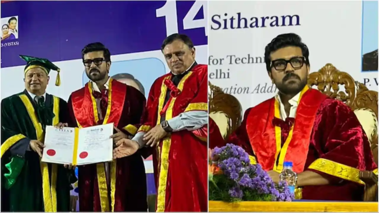 Global Star Ram Charan conferred doctorate by the Prestigious Vels University in Chennai