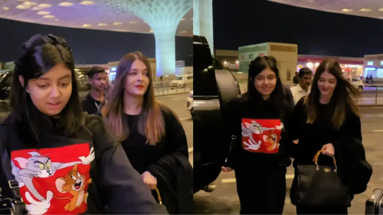 Aaradhya Bachchan asks paparazzi to be ‘careful’ as they chase her and Aishwarya Rai at airport. Watch