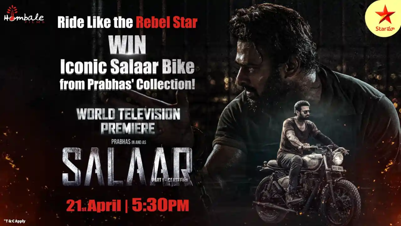 Watch Salaar on Star Maa, Win Prabhas’ bike from the film!