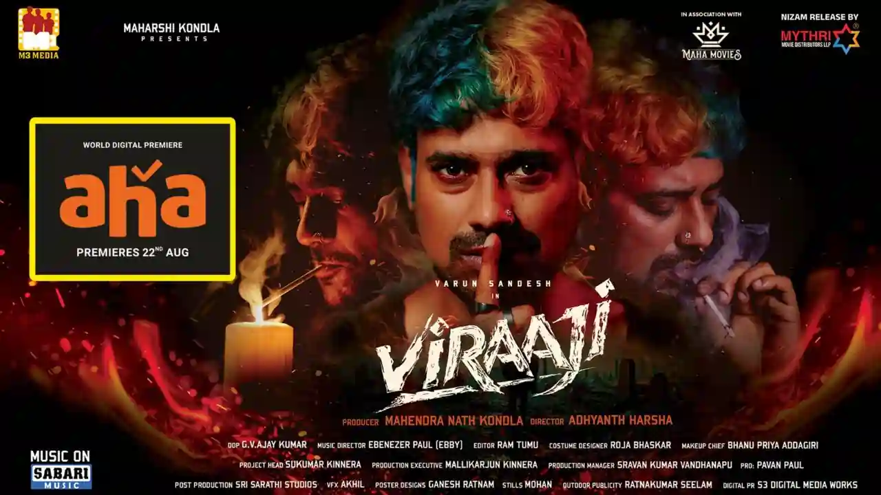 Varun Sandhesh’s thriller Viraji trends on aha with 56 lakhs watch minutes